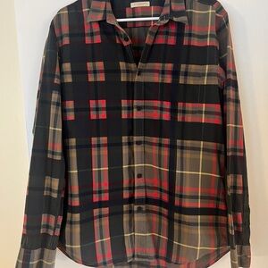 Burberry Black and Red Plaid Casual Shirt